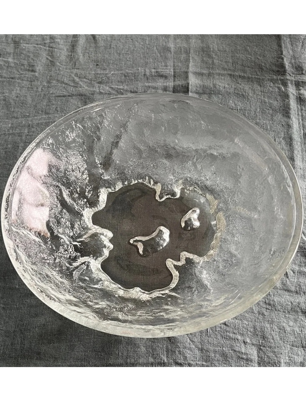 Vintage Hoya 10” Snowflake Bowl, Crystal, Designed by Saburo Funakoshi, Japan